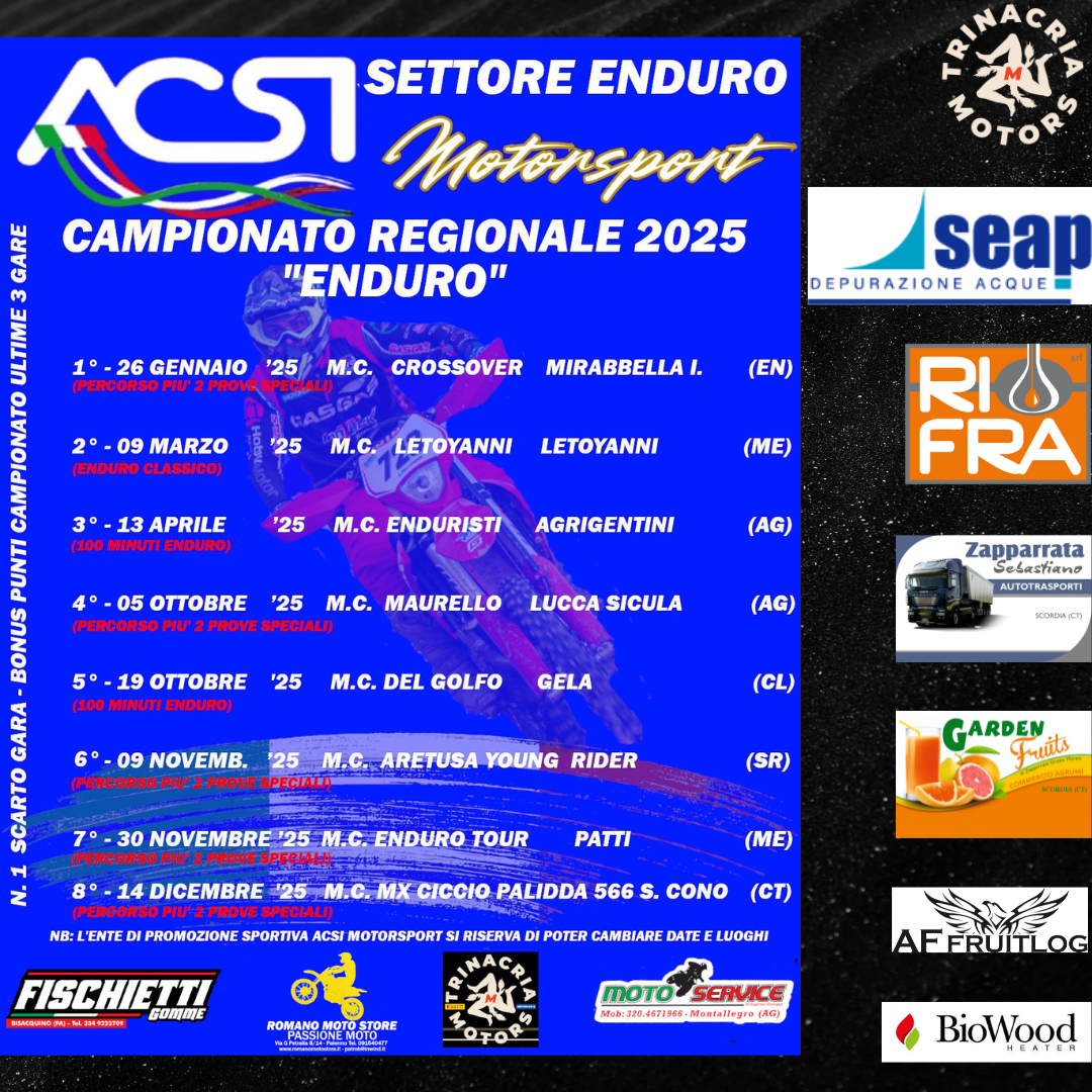 Calendario Campionato Enduro Sicilia